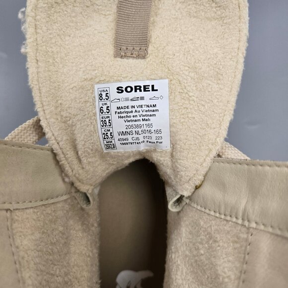 SOREL Caribou X Cozy Lace Up Boot Bleached Ceramic Oatmeal Beige Size 8.5 - Picture 10 of 15